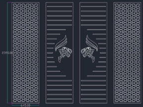 Download model cổng 4 cánh bông tuyết hổ cnc đẹp mắt