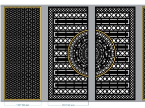 Download model cổng 4 cánh cnc dxf mới nhất