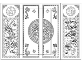 Download model cổng 4 cánh dxf