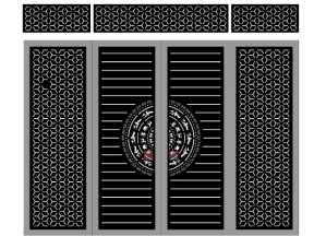 Download model cổng 4 cánh trống đồng bông tuyết cnc dxf