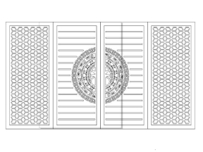 Download model cổng 4 cánh trống đồng cnc dxf đẹp