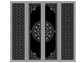 Download thiết kế cổng 4 cánh trống đồng cnc dxf đẹp