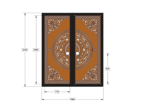 Dxf cnc cổng 2 cánh trống đồng