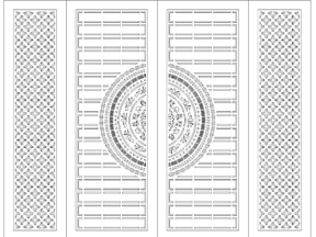 Dxf model cổng 4 cánh cnc