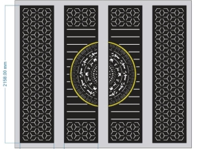Dxf thiết kế cnc cổng 4 cánh bông tuyết đẹp nhất