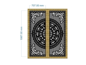 Dxf thiết kế cổng 2 cánh trống đồng âm