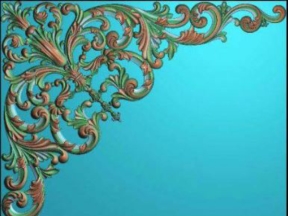 File 3d hoa góc lá tây cnc