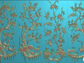File 3d tứ quý tùng cúc trú mai mới