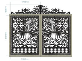 File bản vẽ cnc cổng 2 cánh dxf