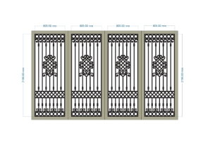 File bản vẽ cnc cổng 4 cánh đơn giản
