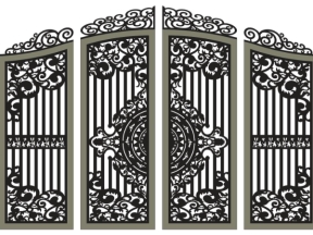File bản vẽ cnc cổng 4 cánh lá tây