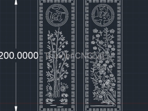 File cad cắt cnc 2 tấm cổng trúc đào, tài lộc