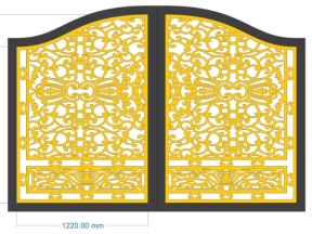 File cad cnc cổng 2 cánh đẹp