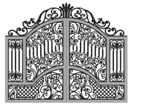 File cad cnc cổng 2 cánh tân cổ điển lá tây