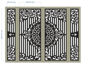File cad cnc cổng 4 cánh đẹp mắt