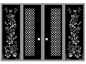 File cad cnc cổng 4 cánh hoa đẹp