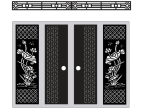 File CAD CNC Cổng 4 Cánh Hoa Sen