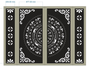 File cad cnc cổng 4 cánh siêu hot trống đồng mới