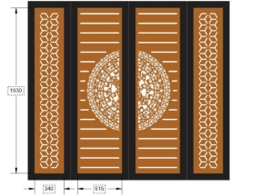 File cad cnc cổng 4 cánh trống đồng đẹp