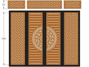 File cad cnc cổng 4 cánh trống đồng đẹp nhất