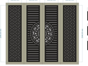 File cad cổng 4 cánh cnc và 3 kích thước bông tuyết dxf