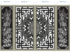 File cad cổng 4 cánh trống đồng dơi cúc