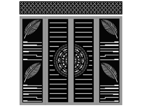 File cad cổng 4 cánh trống đồng lá