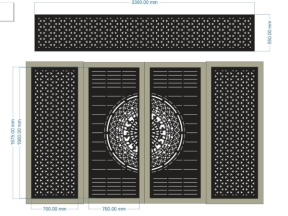 File cad cổng 4 cánh trống đồng mới phong cách cnc