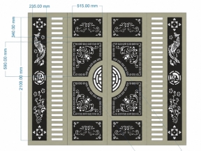 File cad cổng 4 cánh trống đồng phúc lộc