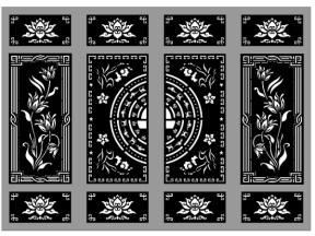 File cad cổng 4 cánh trống đồng sen đẹp mắt