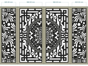 File cad cổng trống đồng hoa lá đẹp