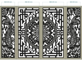 File cad cổng trống đồng lá đẹp mắt