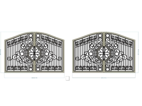 File cad thiết kế cnc cổng 2 cánh đẹp