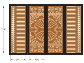 File cad thiết kế cnc cổng 4 cánh đẹp mắt