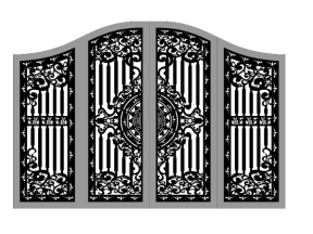 File cad thiết kế cnc cổng 4 cánh trống đồng dxf