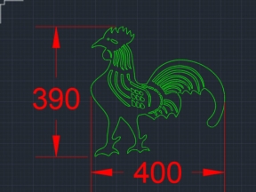 File cad thiết kế con gà cắt cnc đẹp