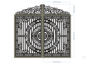 File cad thiết kế cổng 2 cánh cnc tháng 11