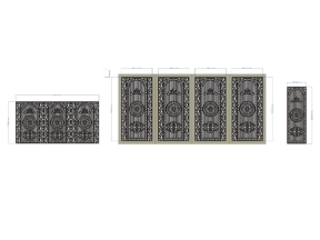 File cad thiết kế cổng 4 cánh, 3 cánh, 1 cánh trống đồng