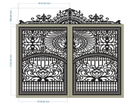 File cắt cnc cổng 2 cánh nhà biệt thự