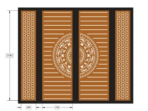 File cắt thiết kế cổng 4 cánh trống đồng