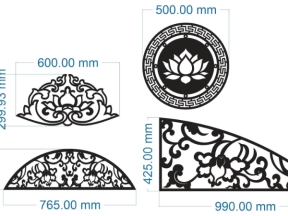 File cnc 4 thiết kế sen dxf