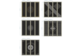 File cnc 5 thiết kế cổng 4 cánh dxf