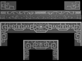 File cnc bàn thờ đào cúc
