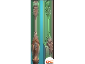 File cnc chân ghế hoa hồng kết hợp lá tây