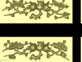 File cnc cổ tứ quý bàn thờ