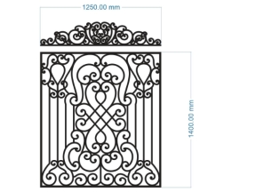 File cnc cổng 1 cánh hoa văn phong cách uốn
