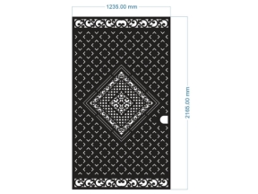 File cnc cổng 1 cánh mẫu họa tiết hình thoi