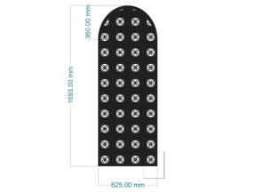 File cnc cổng 1 cánh vòm mẫu họa tiết 4 lá