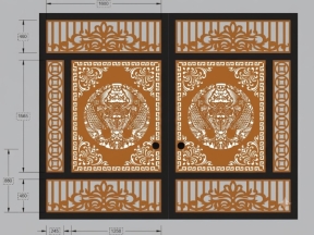 File cnc cổng 2 cánh cá