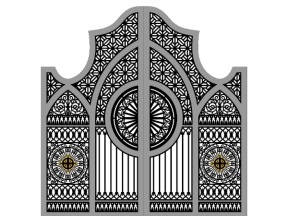 File cnc cổng 2 cánh chính và phụ  đặc biệt